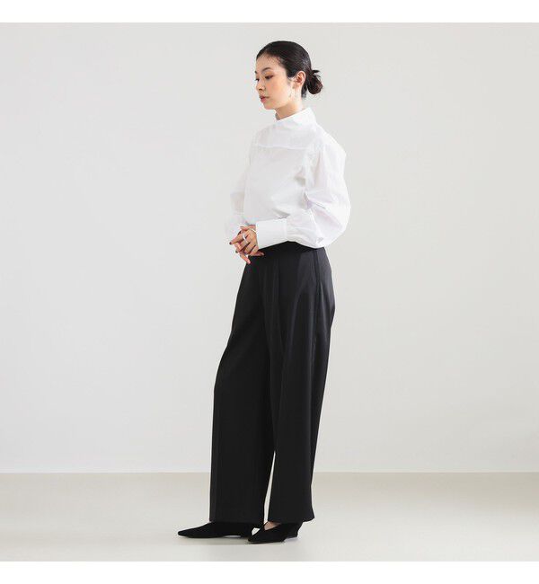 Demi-Luxe BEAMS 「AK+1 / シャンブレー ハイネック ブラウス」|シャツ・ブラウス|
