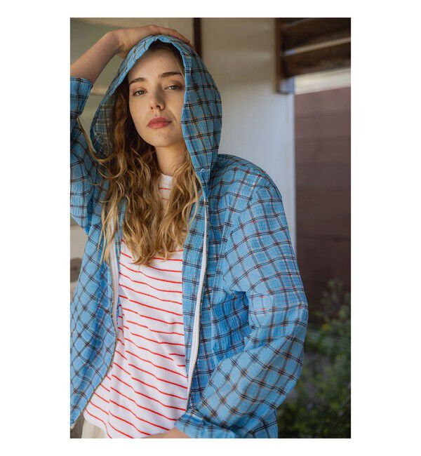 BEAMS PLUS「Swing Jacket Hoodie Nylon Airy Plaid」|ブルゾン・スタジャン|