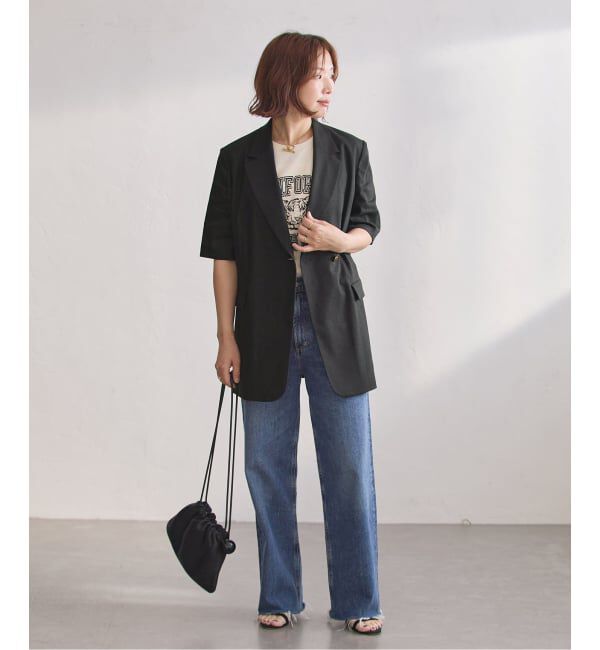 journal standard L'essage「リネンハーフスリーブジャケット」|テーラードジャケット|