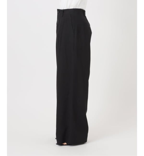 Spick and Span「ハイブリッドラミー1タックワイドパンツ」|スラックス|