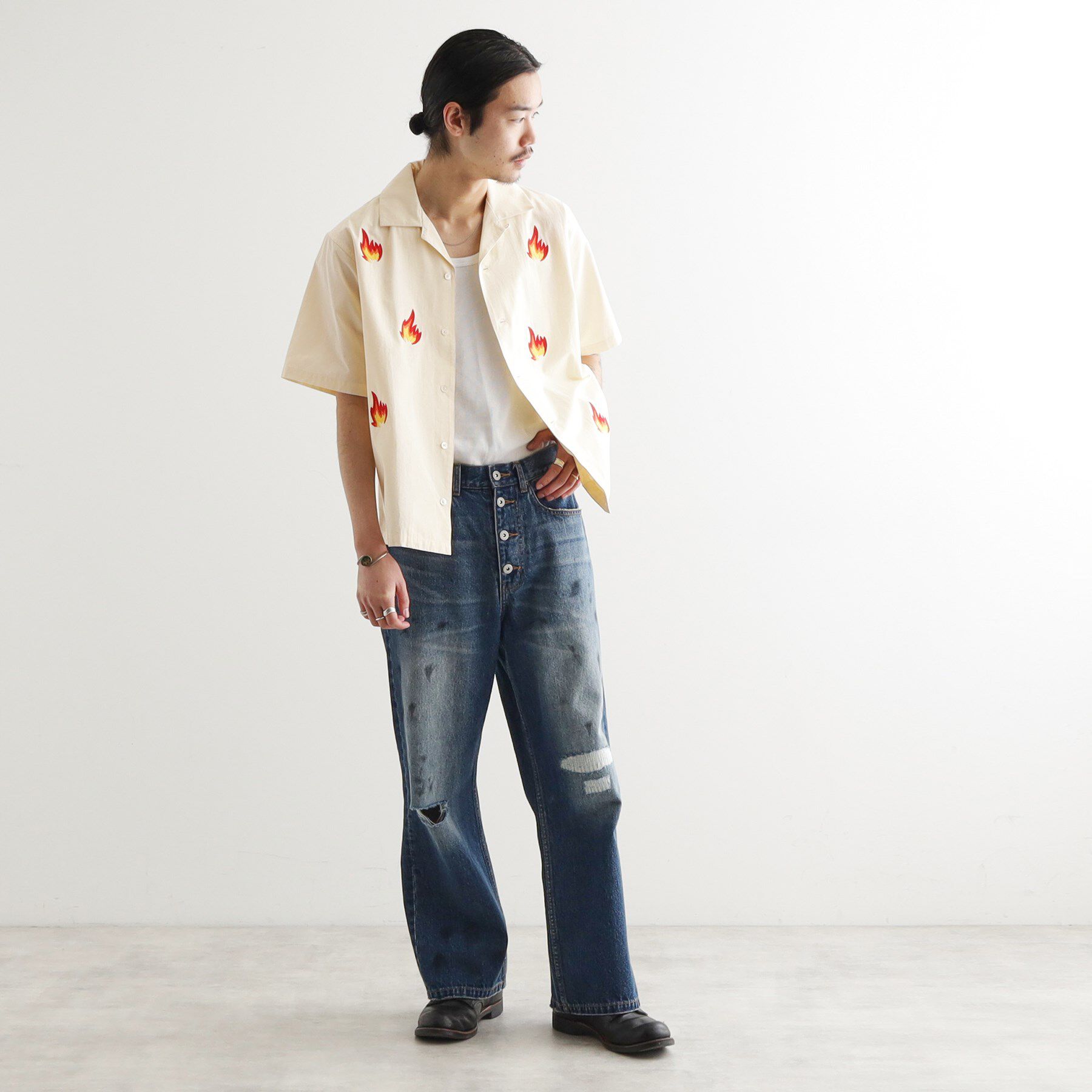 tk.TAKEO KIKUCHI「◆K&rsquo;PJT by AYUTA 『炎刺繍シャツ』」|シャツ・ブラウス|