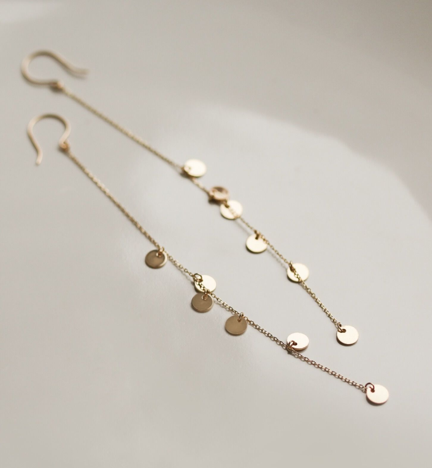  「ゴールド ロング フック ピアス | K10YG」|ピアス|K10 イエローゴールド