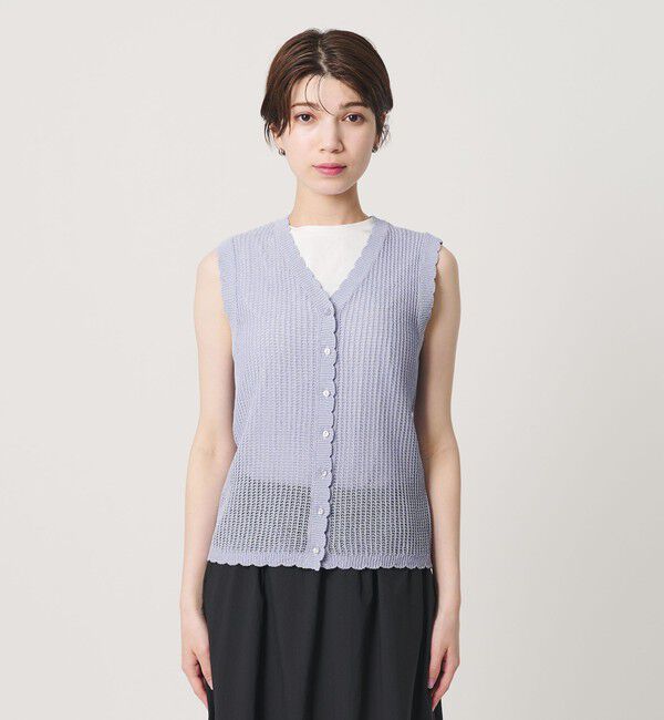 BEAUTY&YOUTH UNITED ARROWS「スカラップ Vネック メッシュ ニットベスト」|ベスト・ジレ|
