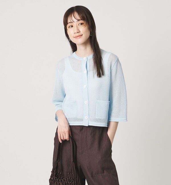 UNITED ARROWS「コットン メッシュ カーディガン」|カーディガン|LT.BLUE