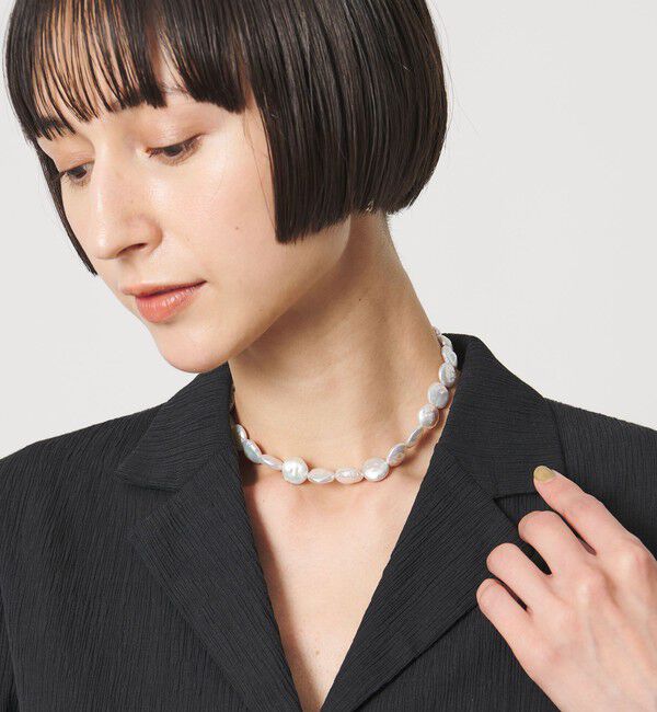 UNITED ARROWS「＜les bonbon＞SOLID パール ネックレス」|ネックレス|SILVER