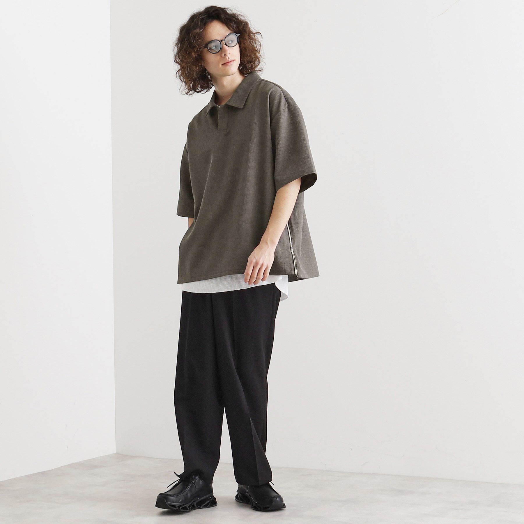 tk.TAKEO KIKUCHI「◆【セットアップ対応】テッククレープスキッパーシャツ」|シャツ・ブラウス|