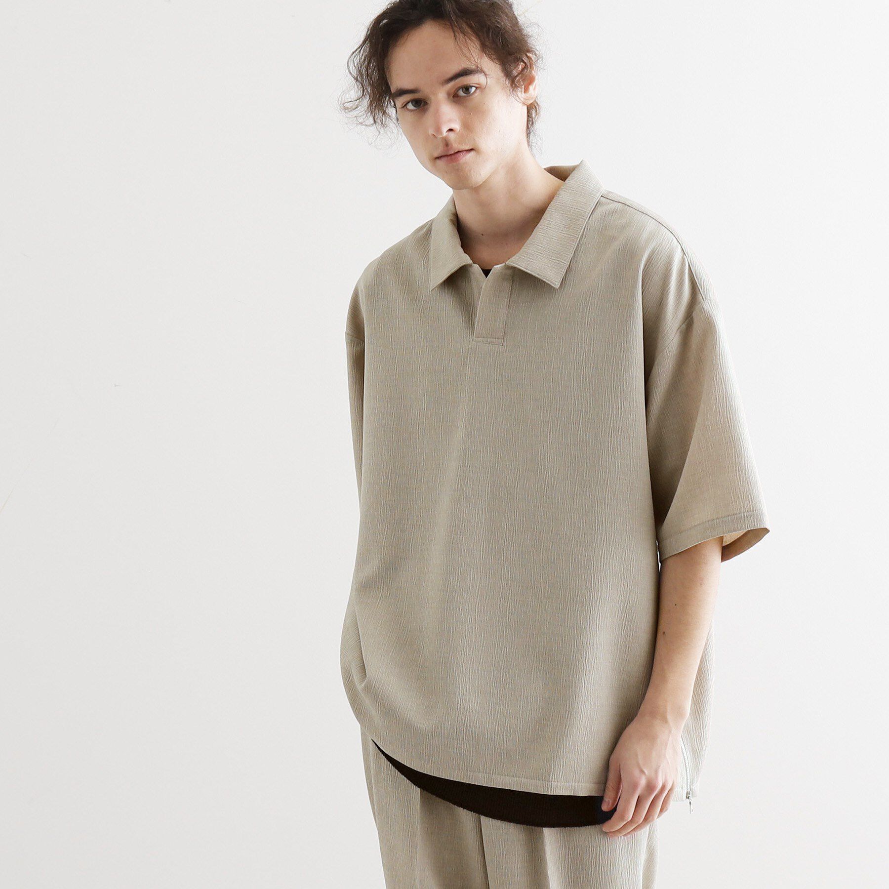tk.TAKEO KIKUCHI「◆【セットアップ対応】テッククレープスキッパーシャツ」|シャツ・ブラウス|