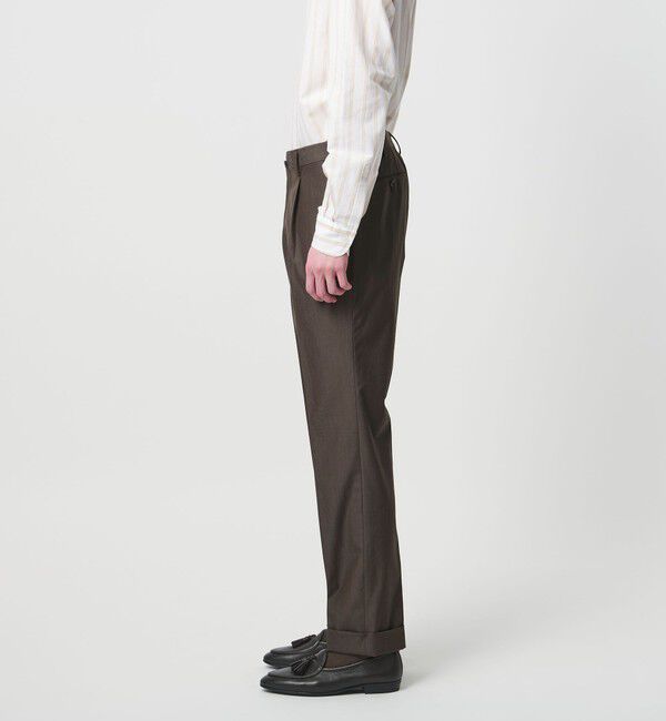 UNITED ARROWS「ポプリン 1プリーツ スラックス R-MODEL」|スラックス|