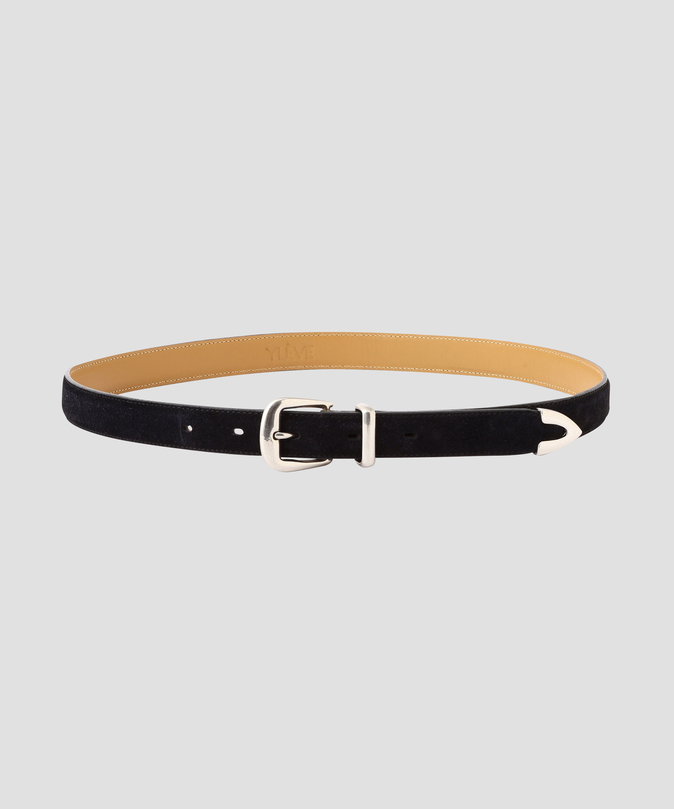 YLEVE 「YLEVE / SUEDE WESTERN BELT MEN」|ベルト|BLACK