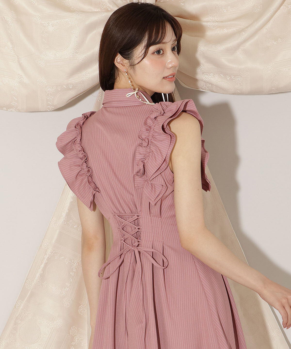 WILLSELECTION「フリルスリーブリボンタイシャツワンピース」|ワンピース|
