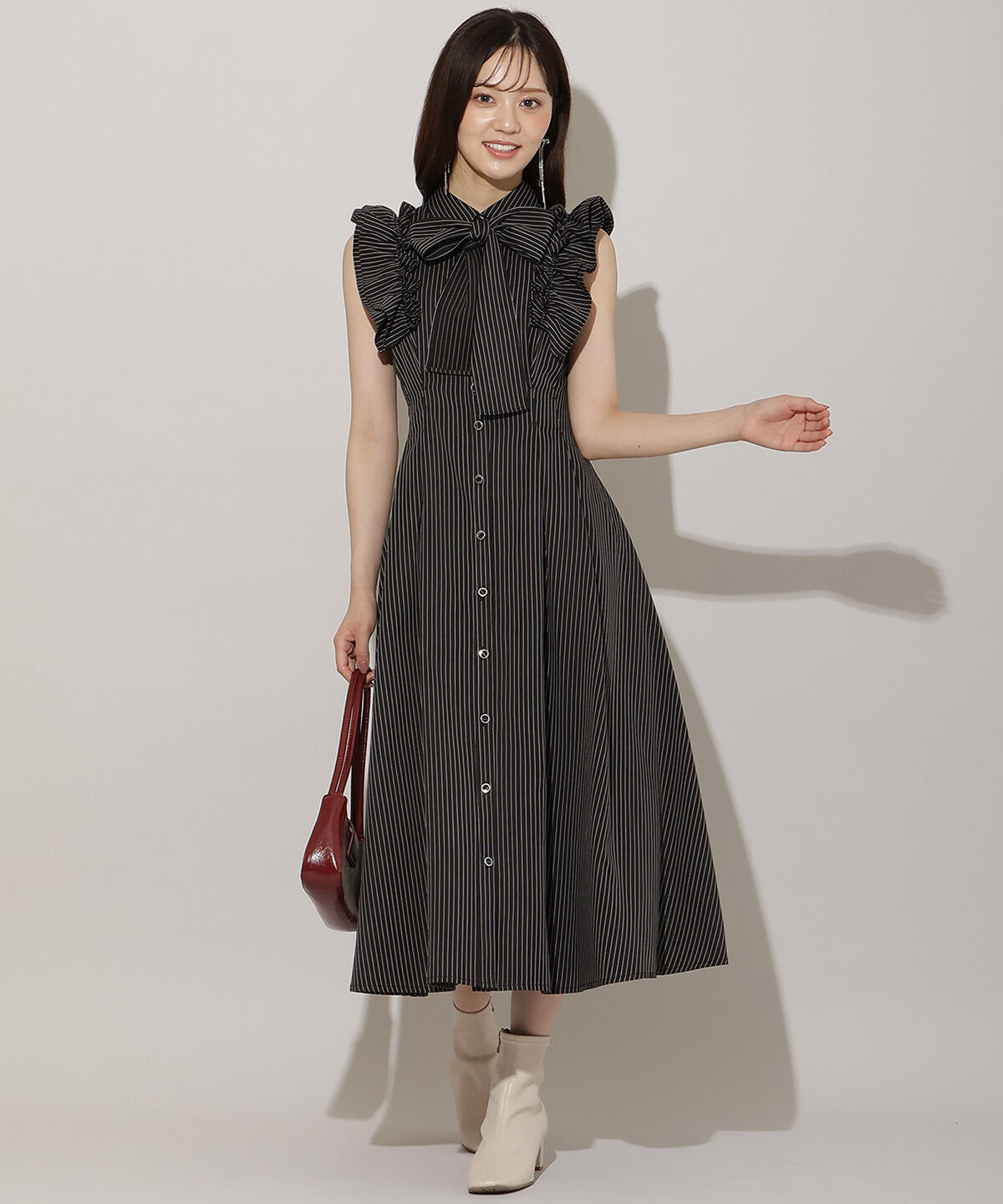 WILLSELECTION「フリルスリーブリボンタイシャツワンピース」|ワンピース|