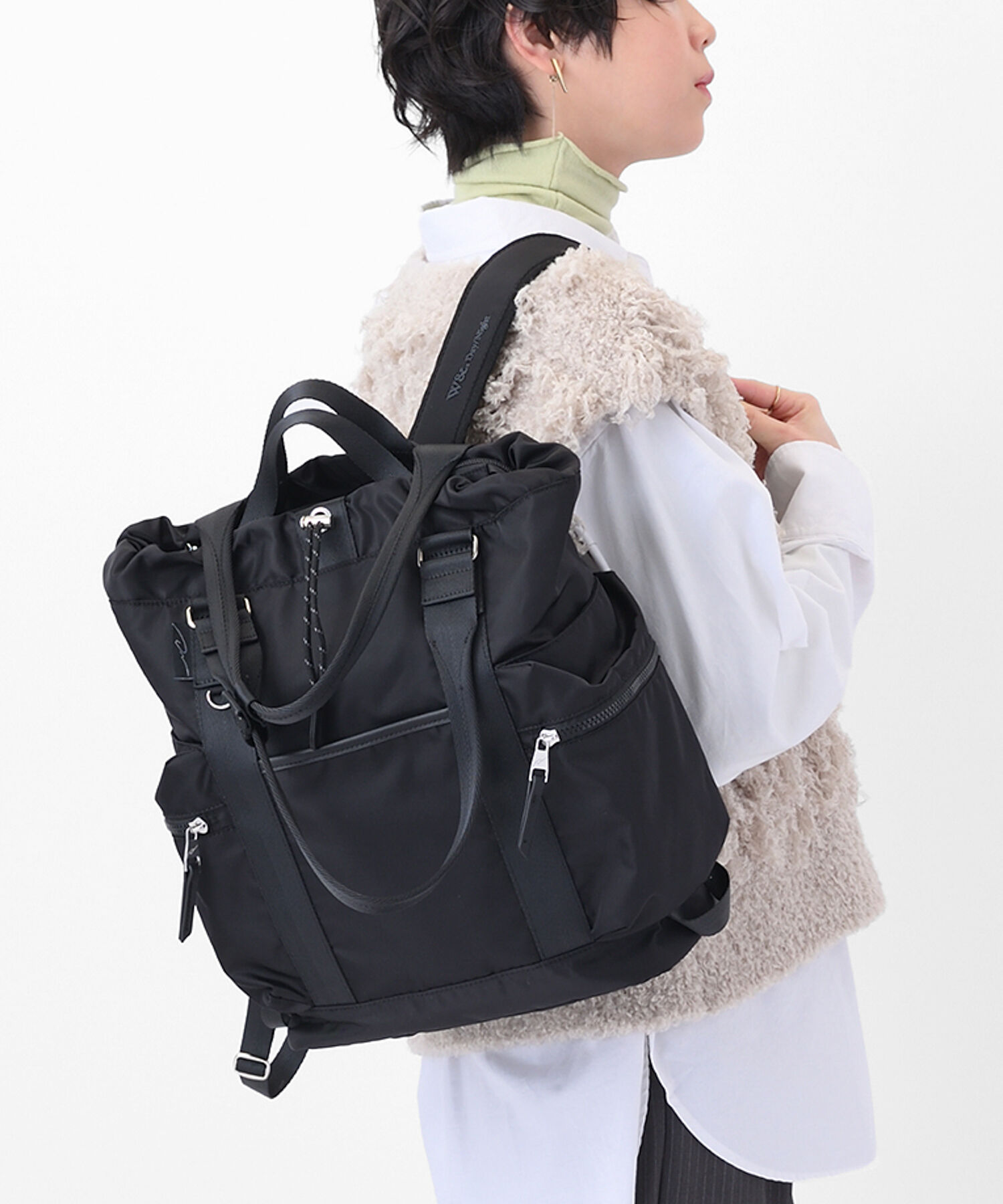 W&.Day/Night「W&.Day/Night アワイ 2WAY トート リュックサック A4サイズ 13.3インチPC収納 20501」|トートバッグ|ブラック