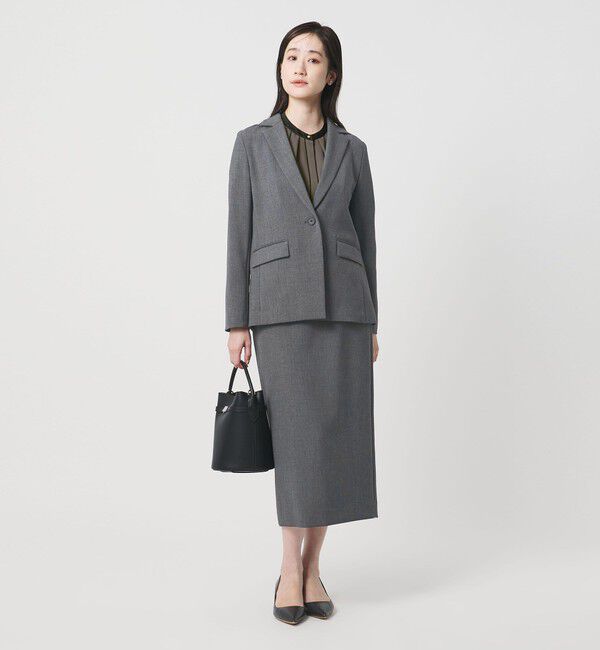 UNITED ARROWS「ダブルクロス タイトスカート ‐ストレッチ ウォッシャブル‐」|タイト|