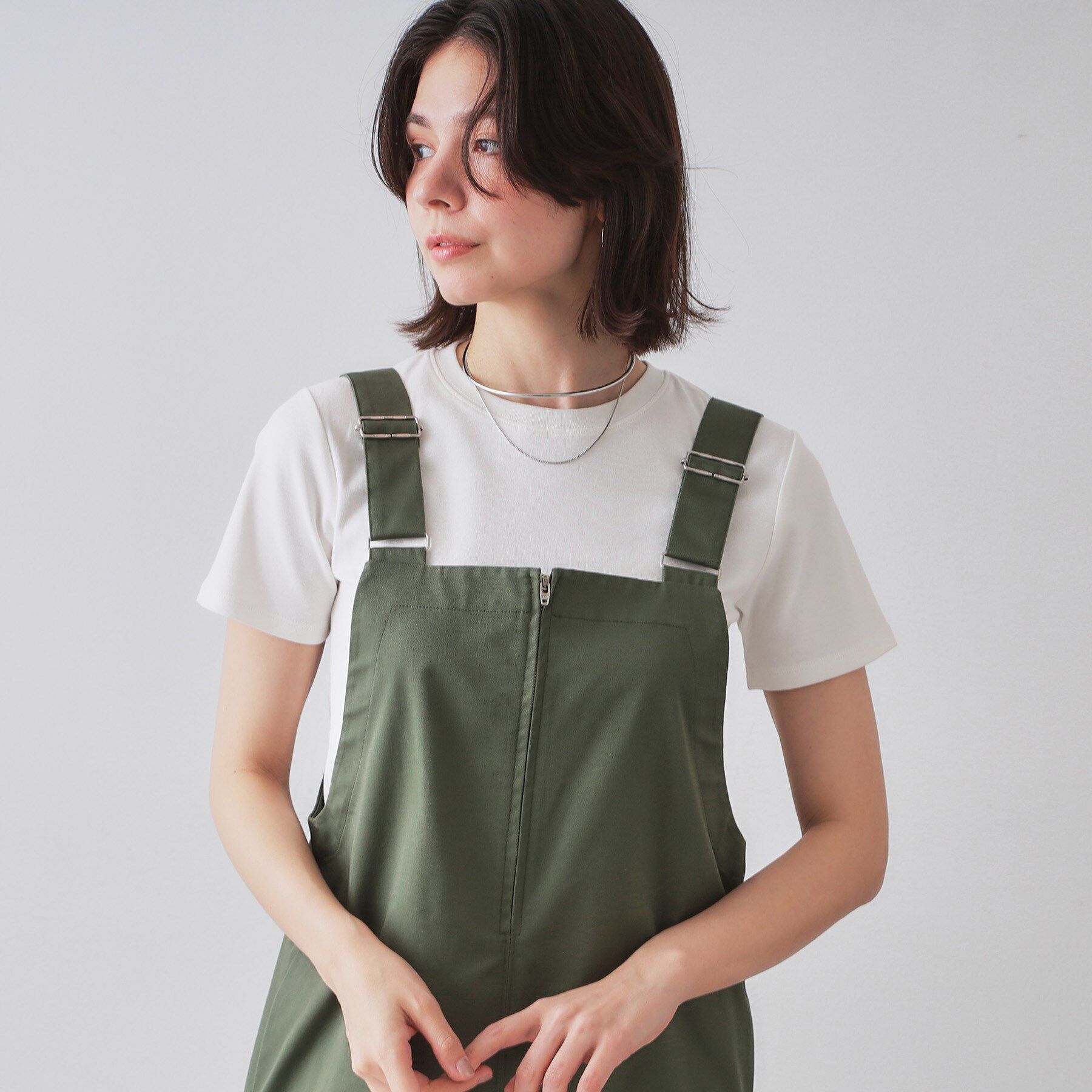 OPAQUE.CLIP「フライスベーシックTシャツ【洗濯機洗い可】」|Tシャツ・カットソー|ホワイト(001)