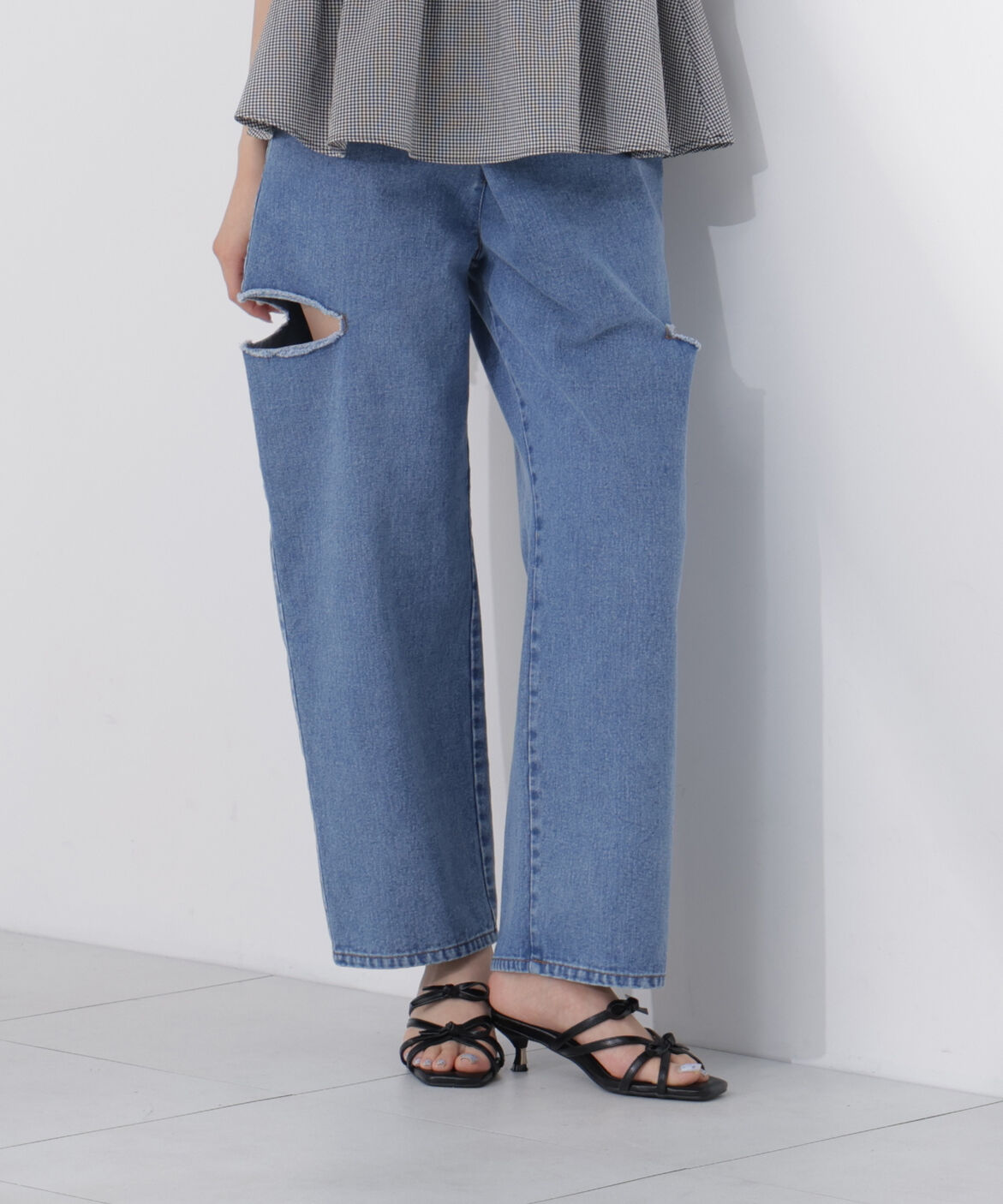 PROPORTION BODY DRESSING「＜EDIT COLOGNE＞サイドスリットデニムパンツ」|その他|ブルー1
