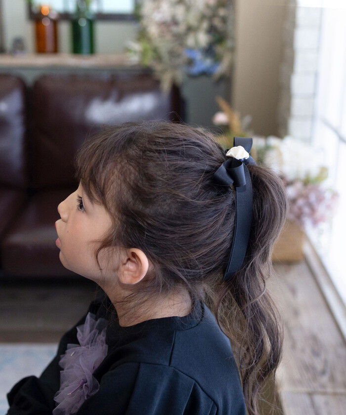 BACKYARD FAMILY「Rora ヘアゴム キッズ 通販 ローズ リボン 髪ゴム 髪飾り 髪どめ 髪留め ヘアアクセサリー」|ヘアゴム・シュシュ|