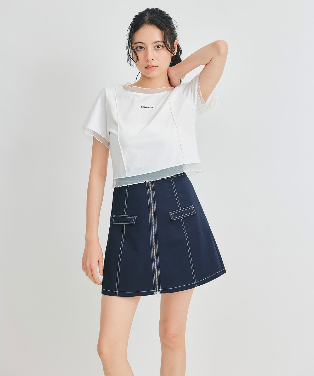 REDYAZEL「シアーレイヤードコンパクトロゴTシャツ」|Tシャツ・カットソー|
