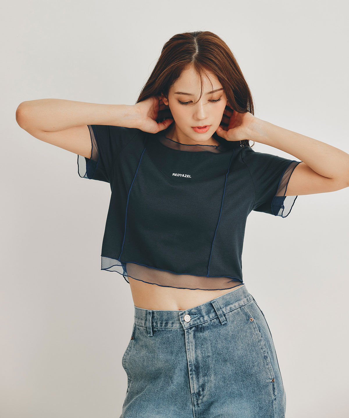 REDYAZEL「シアーレイヤードコンパクトロゴTシャツ」|Tシャツ・カットソー|