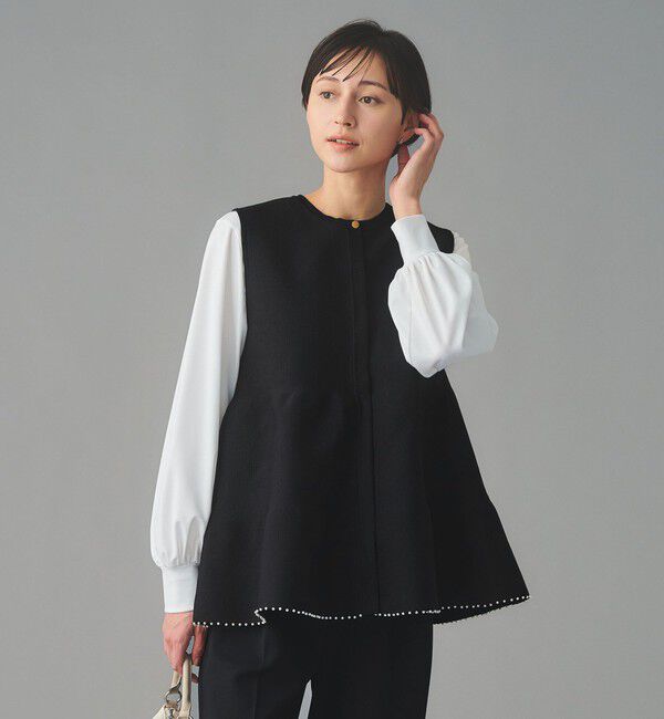 UNITED ARROWS「ペプラム ニットベスト」|ベスト・ジレ|NAVY