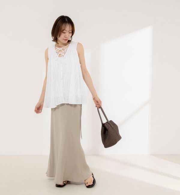 NOLLEY'S「【MARILYN MOON/マリリーンムーン】sheer check 2way gathered blouse」|シャツ・ブラウス|