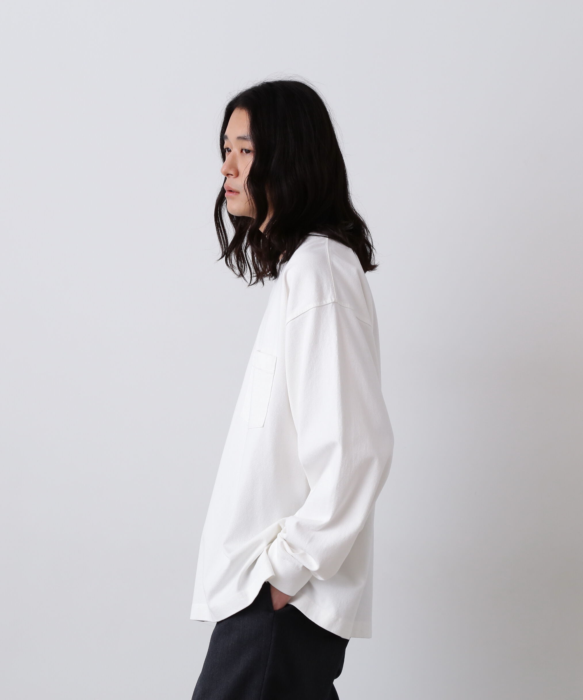 YLEVE 「YLEVE / OPEN END COTTON PIGMENT DYE PULL OVER」|Tシャツ・カットソー|