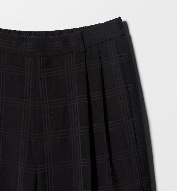 UNITED ARROWS「チェック 2タック ワイドパンツ ‐ウォッシャブル‐」|スラックス|