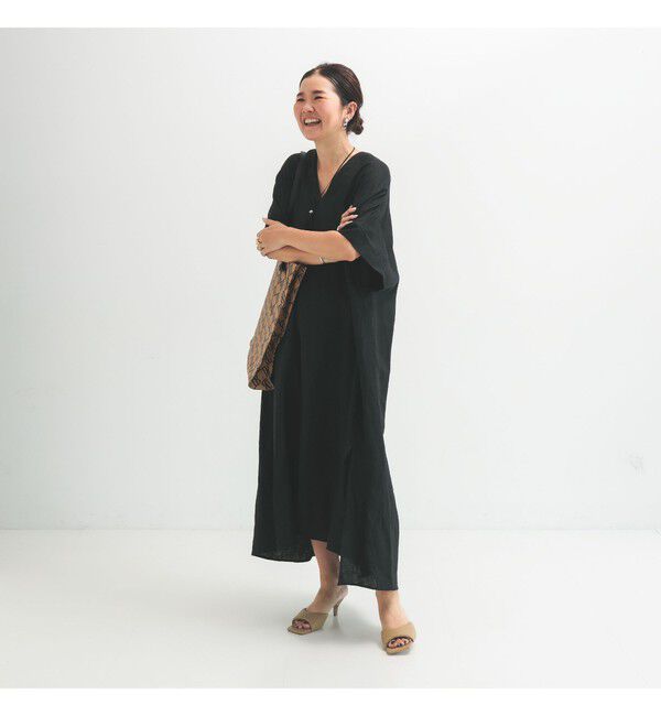 Demi-Luxe BEAMS 「リネン カフタン ワンピース」|ワンピース|