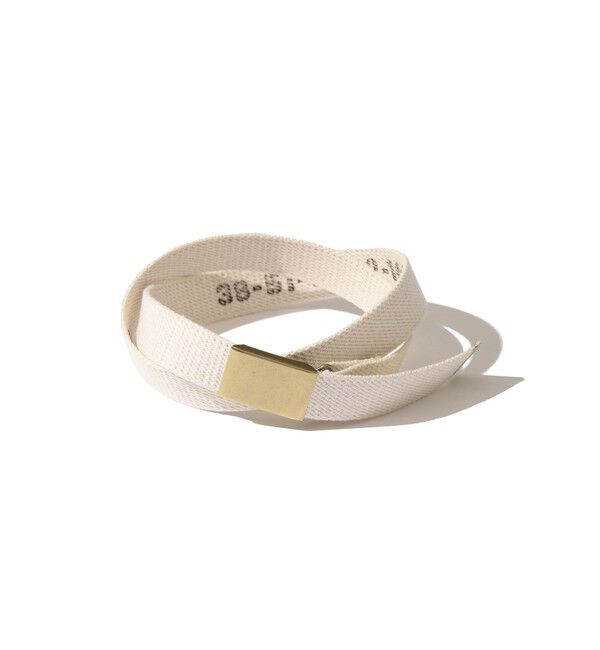 BEAMS PLUS「BEAMS PLUS / コットンキャンバス プレートベルト」|ベルト|WHITE