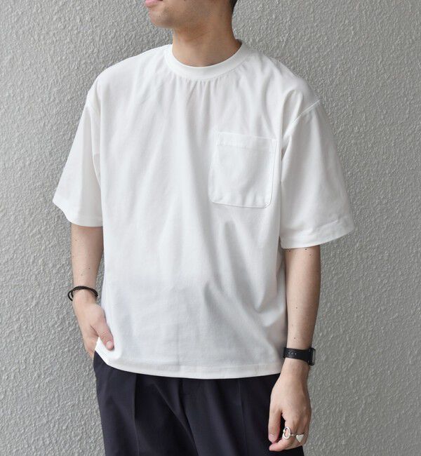 SHIPS any「SHIPS any: SOLOTEX(R) バックピケ リラックス ポケット付き ショートリーブ Tシャツ 26SS◇」|Tシャツ・カットソー|ホワイト