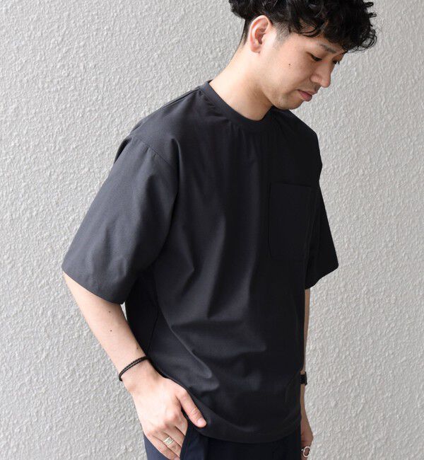 SHIPS any「SHIPS any: SOLOTEX(R) バックピケ リラックス ポケット付き ショートリーブ Tシャツ 26SS◇」|Tシャツ・カットソー|チャコールグレー