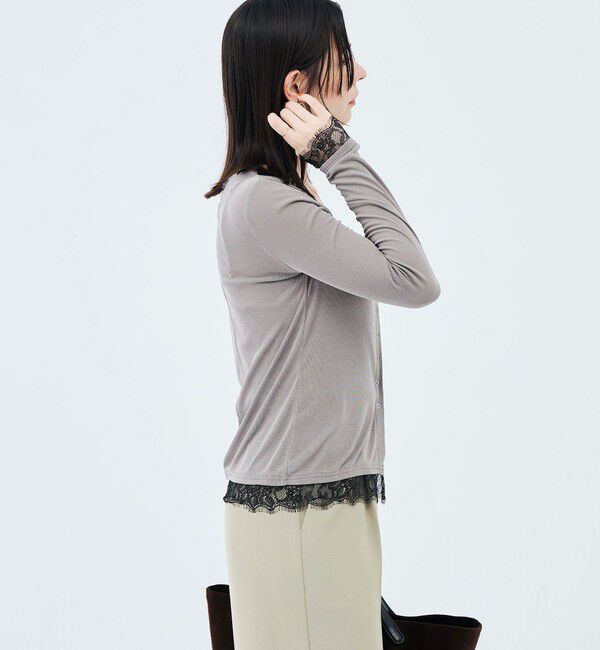 NOLLEY'S sophi「《セットアップ対応》ウォッシャブルフィブリルテレコレース付きカーデ」|カーディガン|