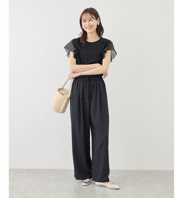 Rope&rsquo;Picnic「【ちゃんと+かわいい保証】70シルケットシアーフリルスリーブトップス/UVケア・接触冷感」|Tシャツ・カットソー|