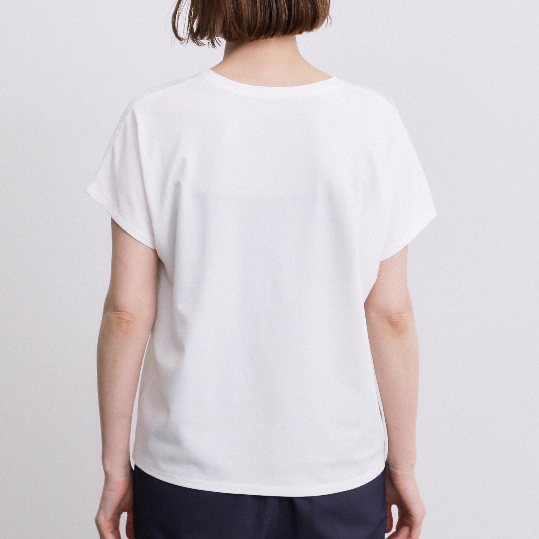 grove「【持続冷感】ひんやりポンチシリーズ／フロントレースドルマンカットソー」|Tシャツ・カットソー|