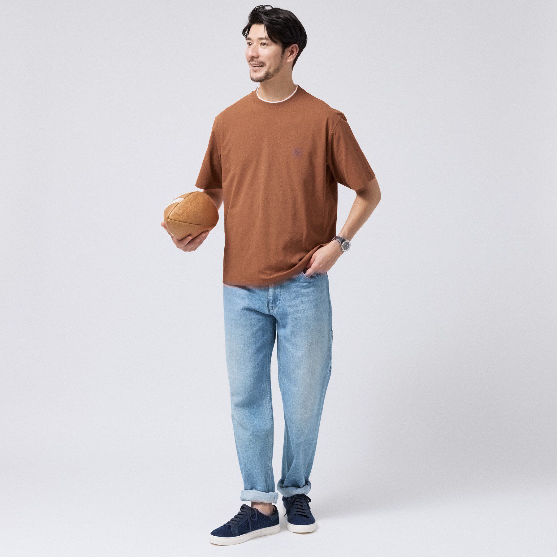 TAKEO KIKUCHI「【汗染み軽減】フェイクレイヤー ワンポイント プルオーバー」|Tシャツ・カットソー|