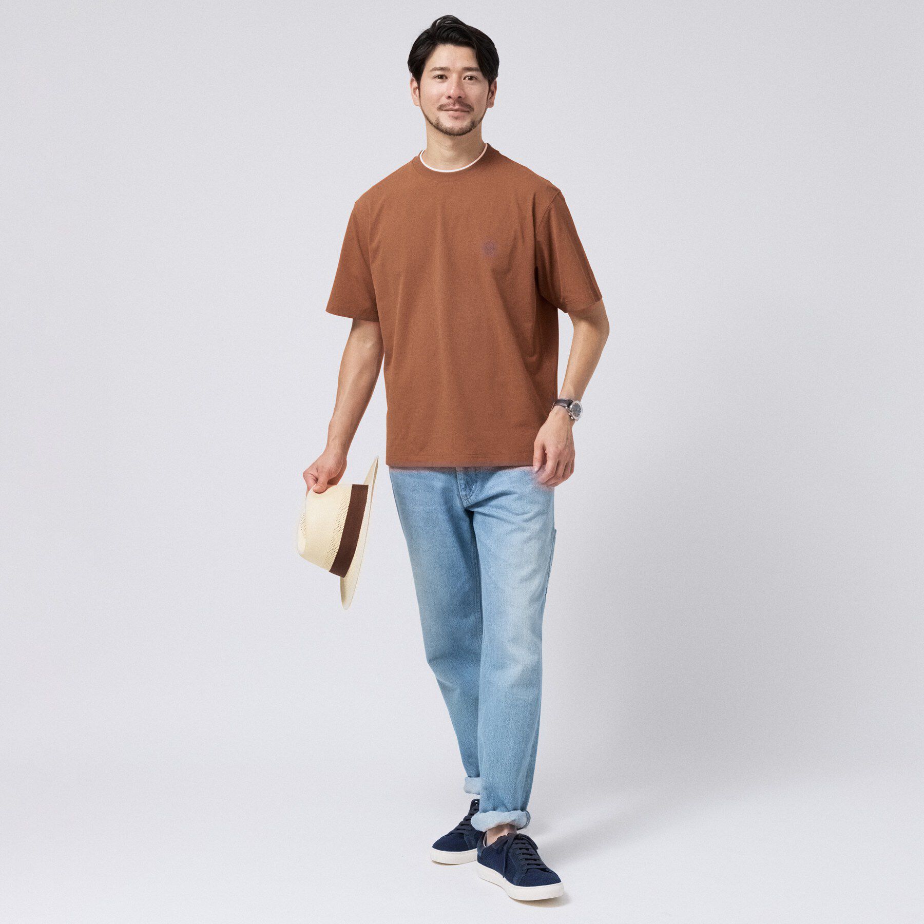 TAKEO KIKUCHI「【汗染み軽減】フェイクレイヤー ワンポイント プルオーバー」|Tシャツ・カットソー|