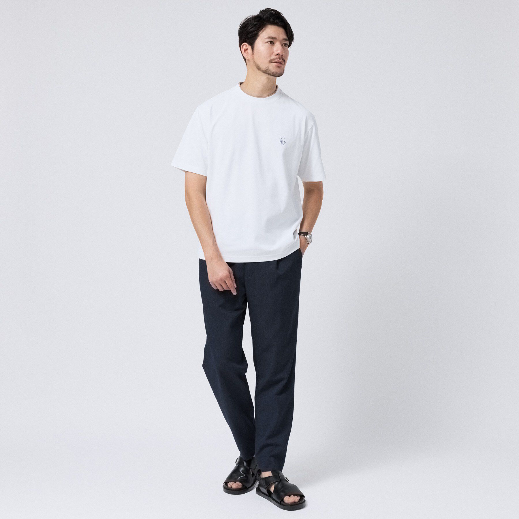 TAKEO KIKUCHI「【汗染み軽減】フェイクレイヤー ワンポイント プルオーバー」|Tシャツ・カットソー|