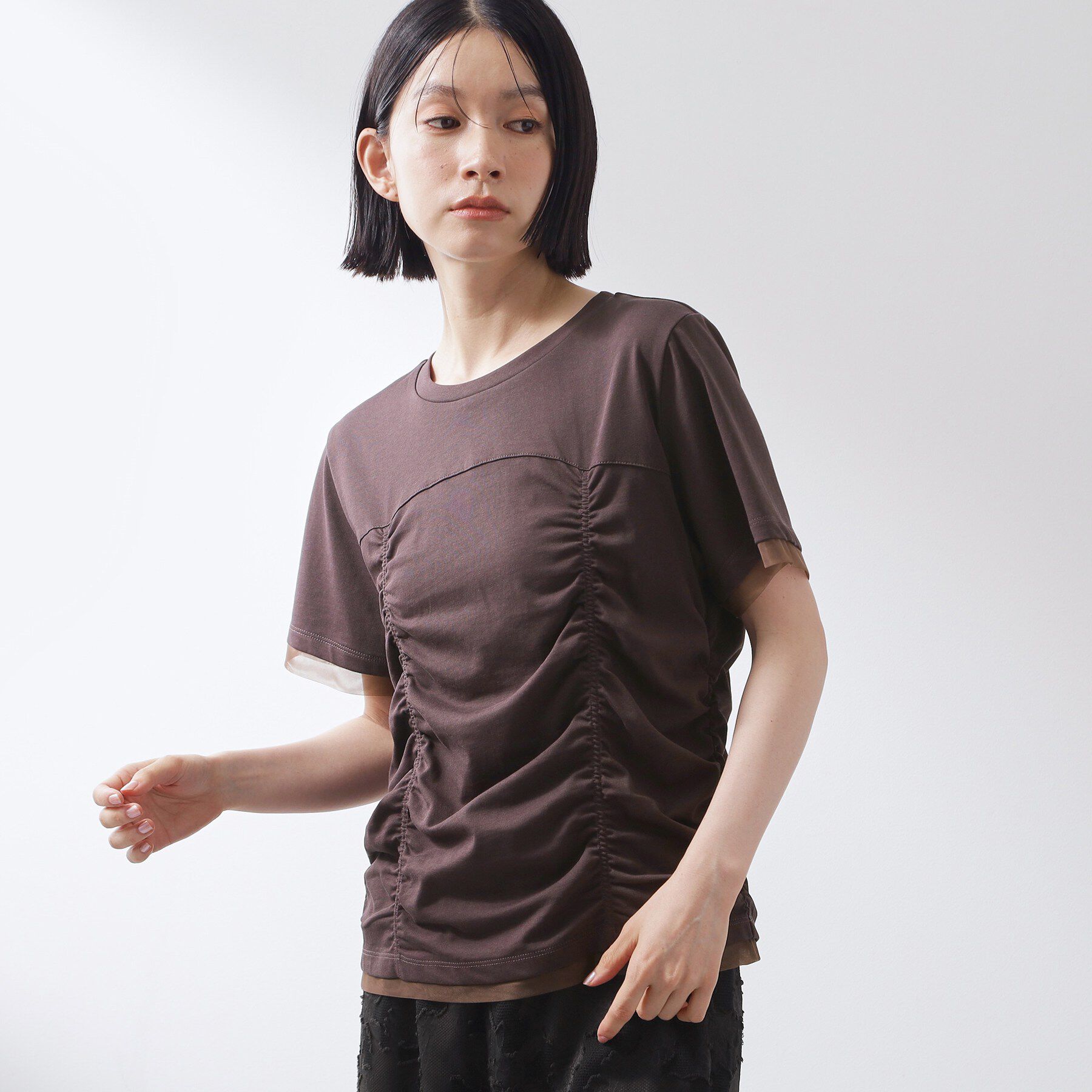 THE SHOP TK「シャーリングデザインカットソー」|Tシャツ・カットソー|