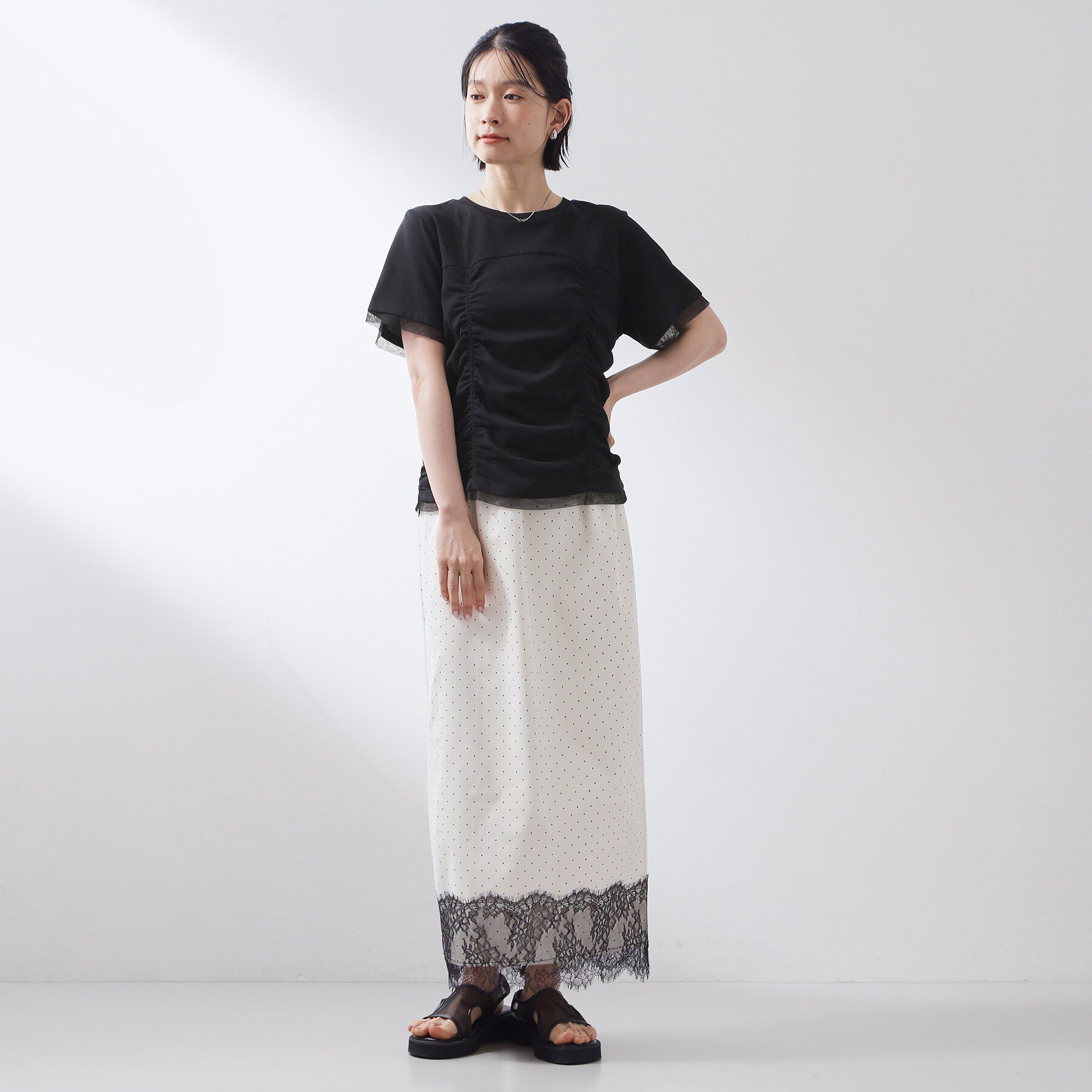 THE SHOP TK「シャーリングデザインカットソー」|Tシャツ・カットソー|