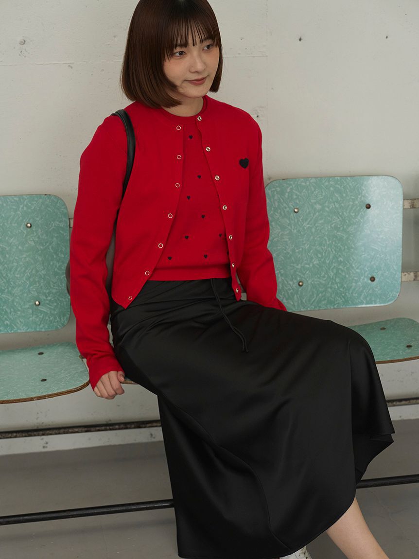 emmi atelier「サテンナロースカート【セットアップ対応】」|スカート|