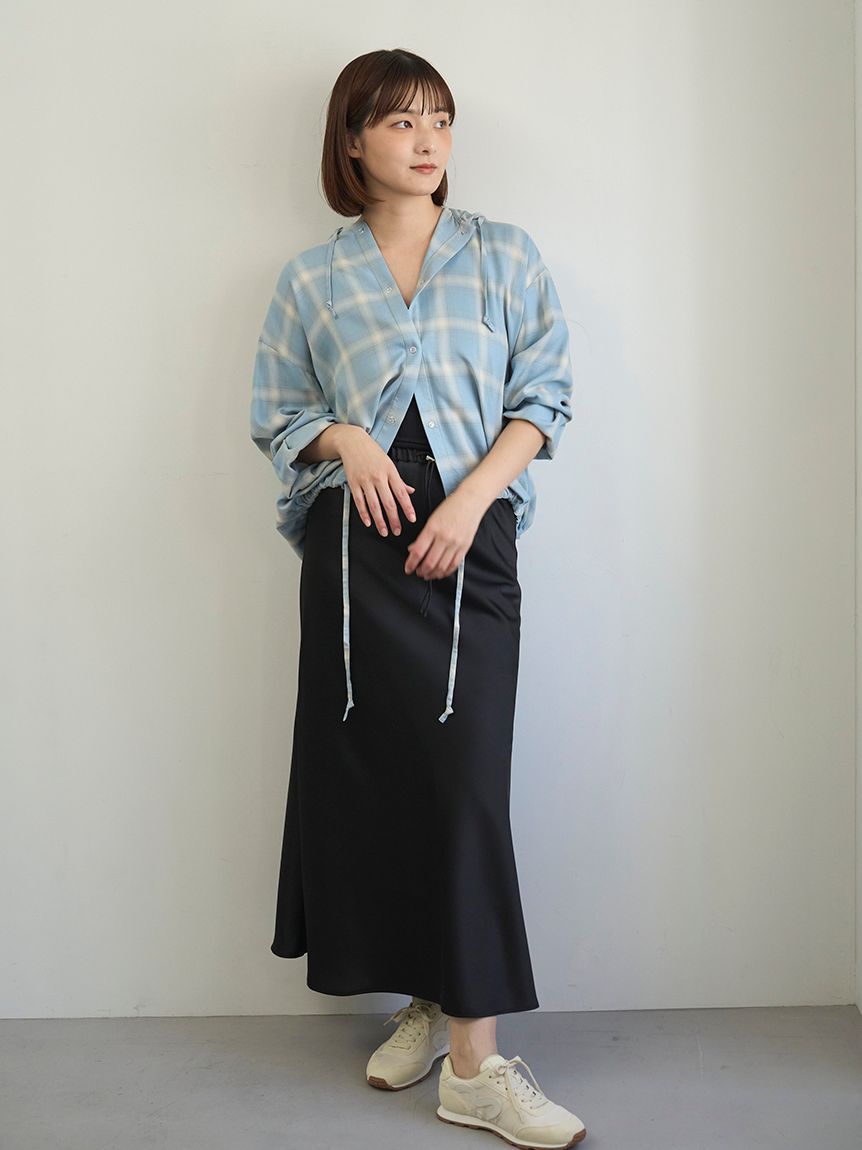 emmi atelier「サテンナロースカート【セットアップ対応】」|スカート|