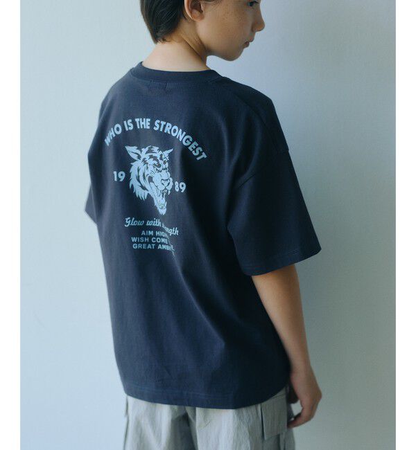 UNITED ARROWS green label relaxing「【WEB限定】アニマルプリント Tシャツ/ キッズ 100cm-160cm」|Tシャツ・カットソー|BLACK