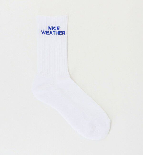 NICE WEATHER「＜NICE WEATHER＞シグネチャーカラー ヨコロゴ ソックス」|ソックス|WHITE