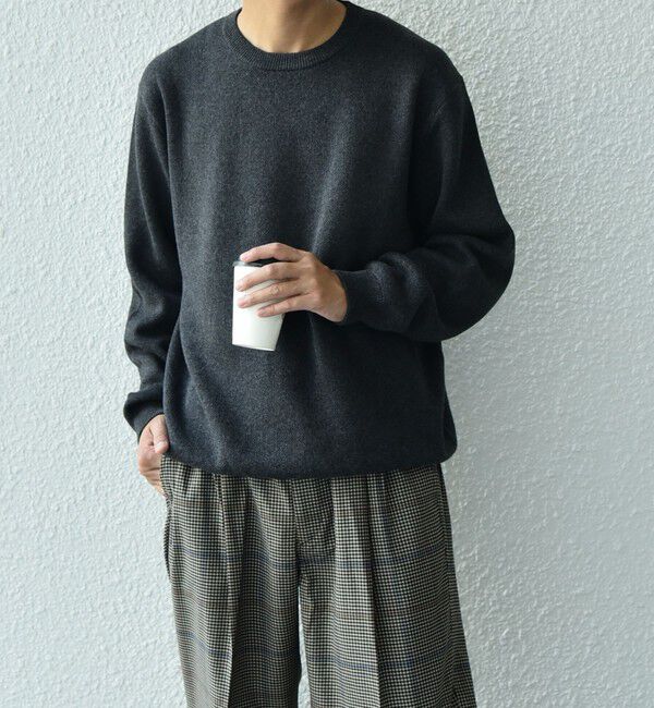 SHIPS any「SHIPS any: 〈手洗い可能〉コットン カシミヤ スウェットライク ニット 24FW◇」|ニット・セーター|ダークグレー
