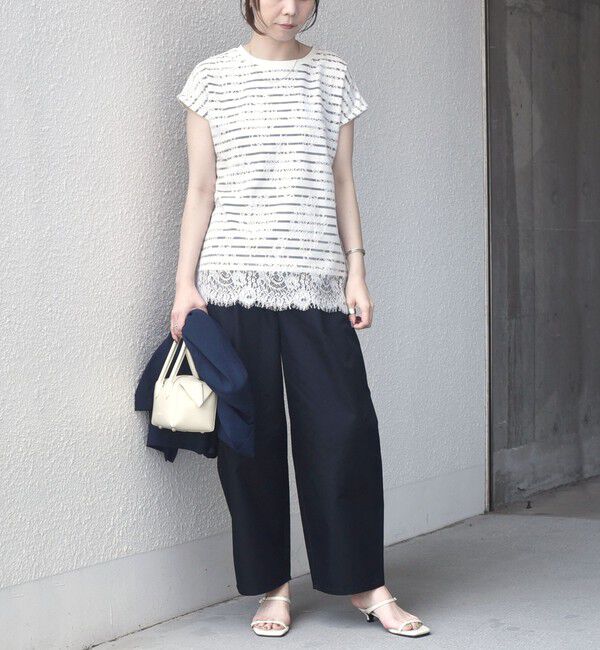 SHIPS Colors 「SHIPS Colors:〈手洗い可能〉フリンジ レース レイヤード TEE」|Tシャツ・カットソー|