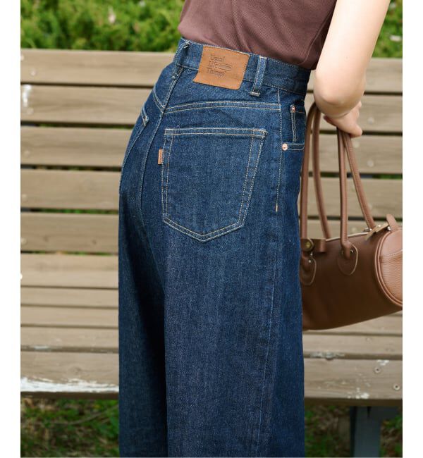 OUTDOOR PRODUCTS Usual Things「追加 ULTサマーデニムハイライズルーズ5PKT BLUE/NAVY」|デニム|