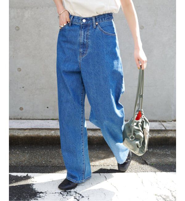 OUTDOOR PRODUCTS Usual Things「追加 ULTサマーデニムハイライズルーズ5PKT BLUE/NAVY」|デニム|