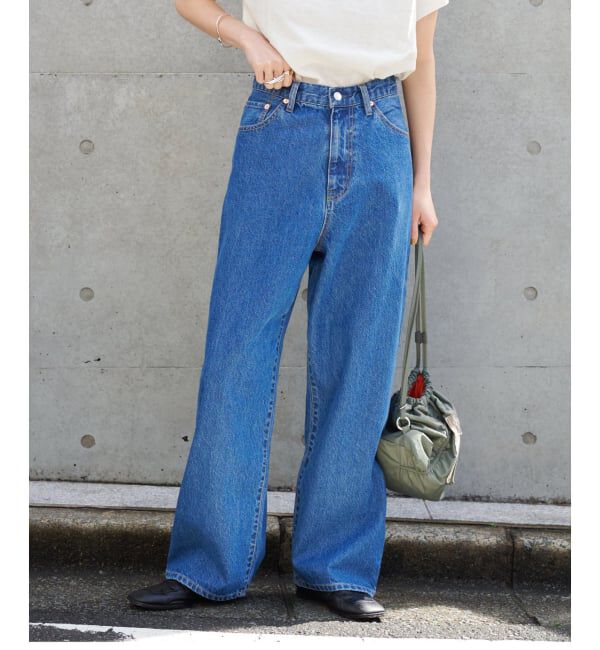 OUTDOOR PRODUCTS Usual Things「追加 ULTサマーデニムハイライズルーズ5PKT BLUE/NAVY」|デニム|