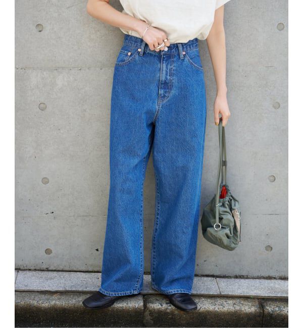 OUTDOOR PRODUCTS Usual Things「追加 ULTサマーデニムハイライズルーズ5PKT BLUE/NAVY」|デニム|