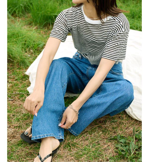 OUTDOOR PRODUCTS Usual Things「追加 ULTサマーデニムハイライズルーズ5PKT BLUE/NAVY」|デニム|