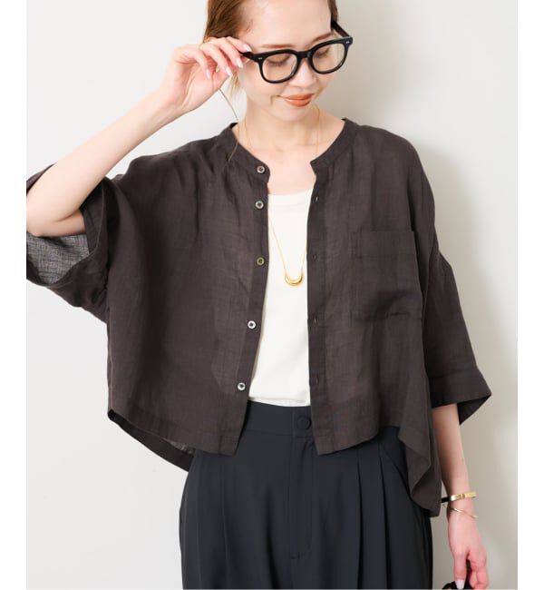 SLOBE IENA「GMT-ダイボクシークロップショートスリーブシャツ」|シャツ・ブラウス|